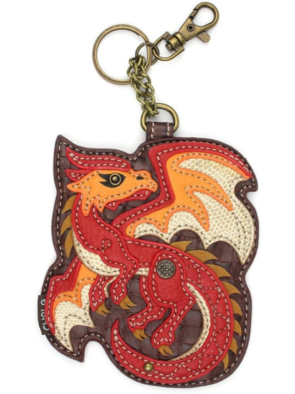 Women's Decorative Key Fob/Coin Purse Accessory - Red Dragon